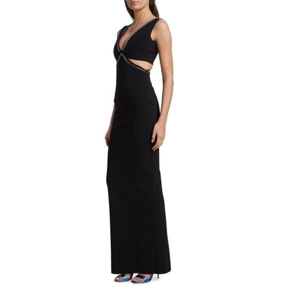 Chiara Boni La Petite Robe Silvina Embellished Cut-Out Gown Size US 10 - Picture 2 of 14
